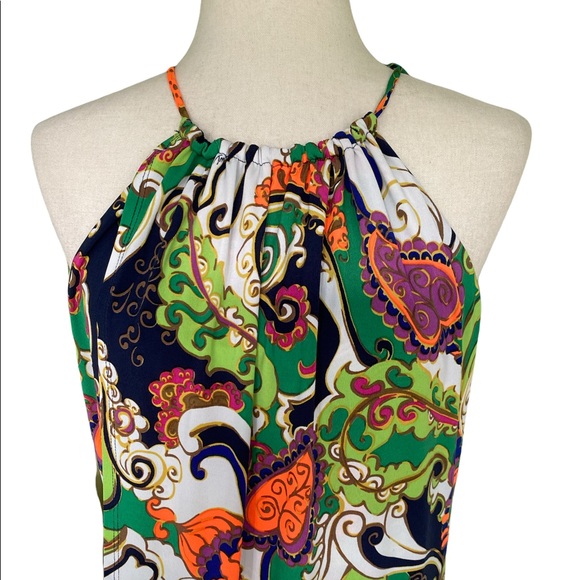 Trina Turk Michalin Turkish Delight Halter Paisley Tunic Slip Dress - 2 - Picture 4 of 14